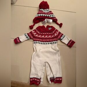 Tahari Red and White Kids One Piece with Hat